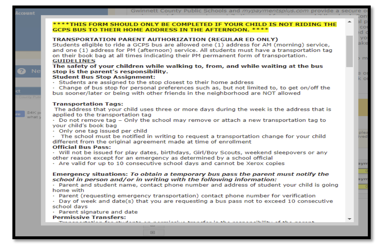 Pop-up form screen